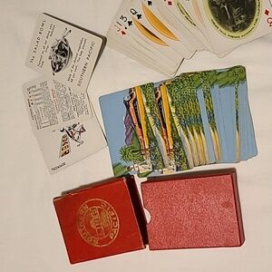 Southern Pacific Lines, Playing Deck of Cards, 1940s Red Box, CA Train Vintage
